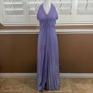 Vintage Rebecca Y2K Purple Halter Gown Prom Dress Maxi Whimsigoth Fairycore Sz M